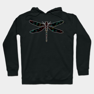 Gradient floral dragonfly Hoodie